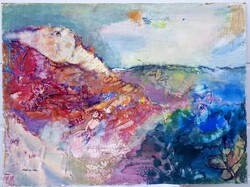 Jándi Zsuzsanna - Hajnalváró 1980 Képcsarnok olajfestmény 80x60cm