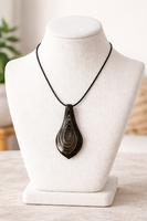 Elegáns, csepp alakú, kézműves muránói üveg medálos nyaklánc, ezüst kapoccsal