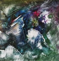 Baján Ildikó festmény 50 x 50 cm. Más dimenzió.