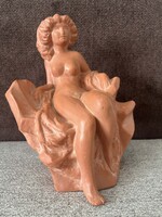 Mészáros Mihály szobrász jelzett kerámia női figura, 24 cm