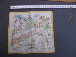 Háziállatok cica kutya régi retró zsebkendő