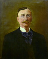 Karczag Zoltán (1881 - 1944) BAJUSZOS PORTRÉ 1905