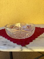 Kézi csiszolású kristály tál 21x7,5 cm.