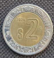 Mexikó bimetál 2 peso 2024 (ZU105)