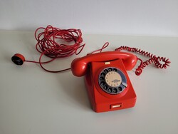 Régi retro piros MM tárcsás telefon