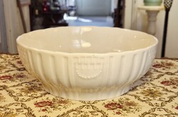 Zsolnay fehér "pogácsás, pörköltes" tál/kínáló 22 x 8 cm