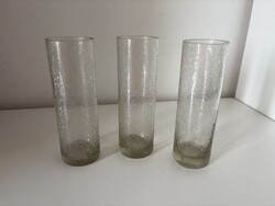 3 db retro repesztett mintás long drink pohár – 14 cm