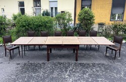 4 méter!...14 személyes LINGEL asztal és 8+6  db. szék.