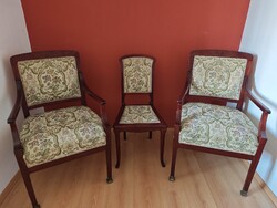 Antik jellegű polgári ülőgarnitúra – Gobelin kárpitos karosszékek