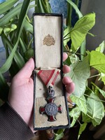 Ferenc József Koronás Ezüst Érdemkereszt Jelzett! Dobozával!