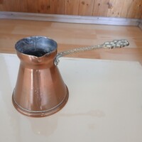 Szép régi vörösréz kávé kiöntő (8,5x16x8,5 cm)