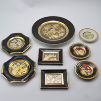 Japán The Art of Chokin 24 karátos arannyal bevont tányér,csészealj gyűjtemény egyben