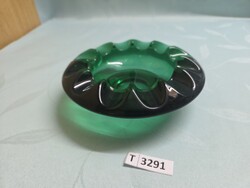 T3291 Adolf Matura smaragzöld Csehszlovák hamutál 16 cm