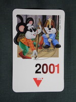 Kártyanaptár,MOL Magyar olaj és gázipari Rt.,Borda Anna grafika,2001  (3)