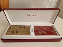 Ritka Vintage Maxim's de Paris kártyaszett – Grimaud (Franciaország), aranyozott széllel