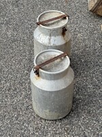 2 db alumínium alu tejes kanna fellelt állapotban akár virágtartónak