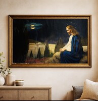 Jézus az olajfák hegyén, Nagy méretű Olajfestmény vásznon