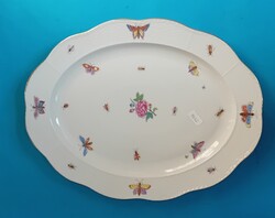 Herendi pecsenyés tál régi ETON  mintával  koronás címerrel nag  lepkékkel