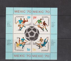 Románia blokkbélyeg** 1970 - Labdarugó világbajnokság,Mexikó
