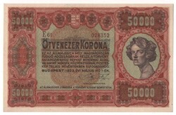 1923 50000 korona EF. Orell-Füssli