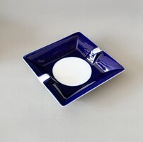 Hibátlan Hollóházi Porcelán Hamutál – Kobaltkék, 7011-es forma (16x16 cm)