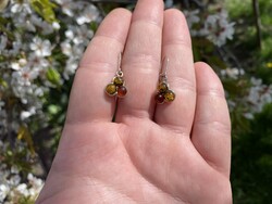 Női 925 Ezüst Borostyánköves fülbevaló!