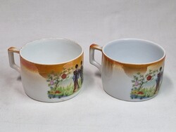 Zsolnay japán motívumos porcelán teás csészék hibátlan állapotban együtt eladók 6 cm. magasak