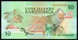 Cook-szigetek 10 dollár UNC 1992