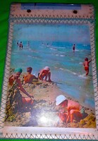 Régi HIBÁTLAN Iparművész képeslap és plasztikfólia kézzel fűzött fotóalbum 34 x 23 cm 17 BELSŐ LAP
