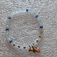 9k tricolor arany gumis karkötő nyers zafírokkal