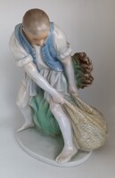 Herendi porcelán Öreg Halász teli hálóval!