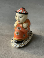 Herendi Porcelán nagyobb Kínai Figura. Mandarin szépen megfestett ruhában.