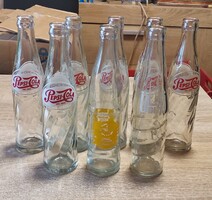 Ritka Retro Üdítős Üveg Gyűjtemény (8db)-Pepsi,ET-tölgyfaleveles, Szívószálas ritkaságokkal!