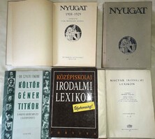 5 db. könyv. IRODALOM / Lexikon, NYUGAT, Költők-gének-titkok.
