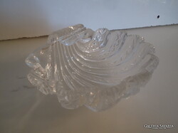 TÁL - 44 dkg  - ÓLOMKRISTÁLY - KAGYLÓ ALAKÚ - 16 x 12 x 6 cm - HIBÁTLAN