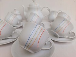 Alfoldi szivarvanyos teaskeszlet a 70-es evekbol