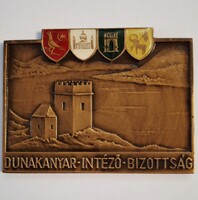 Dunakanyar-Intéző-Bizottság bronz emlék plakett díszdobozában