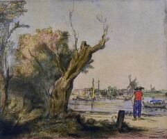 Rembrandt van Rijn (1606–1669) után Pereszlényi F. : AZ OMVAL (TÁJKÉP 1645)