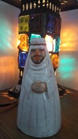 Extrém ritka, jelzett  Izsépy kerámia szobor , arab sejk
