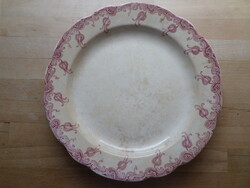 Antik francia Terre de Fer LUNA fajansz kínáló tál 28 cm