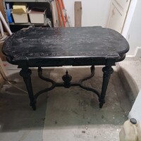 Csodaszép antik ebonizált fa étkezőasztal (125x72x75 cm)