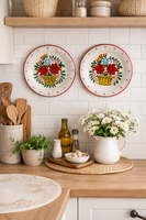 Gránit falitányér párban – kézzel festett, 20 cm