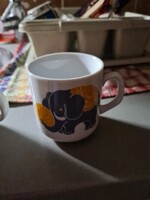 Retró, elefántos gyerek bögre -alföldi porcelán