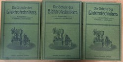 PROF.HOLZT:DIE SCHULE DES ELEKTROTECHNIKERS-I-III.(IV.hiányzik!) 1920 LEIPZIG GYŰJTŐI !OLCSÓN!