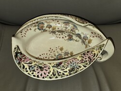 Zsolnay antik áttört kagyló kínáló