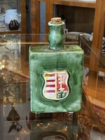 KOSSUTH CÍMERES NÉPI KERÁMIA PÁLINKÁS BUTELLA, PALACK 19 CM