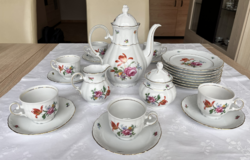 Mitterteich Bavaria komplett porcelán szerviz – kávéskészlet + 8 desszertes tányér (1920-38)