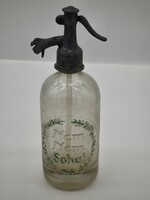 Fejazonos irredenta szódásüveg „Nem, nem, soha!" felirattal. 0,5L