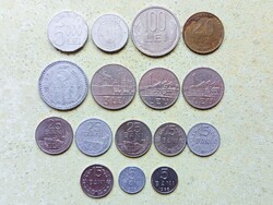 Románia 16 db Különböző Érme 5 15 25 Bani 1 3 5 20 100 1000 5000 Lej Lei 1960-2002