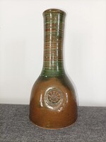 Barna-zöld kerámia váza, kicsi